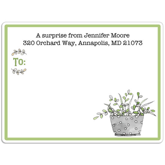 Potted Succulent Shipping Labels